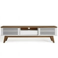 thumbnail image 3 of Allora Modern Particleboard Wood TV Stand for TVs up to 59" in White/Walnut, 3 of 10