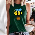 thumbnail image 2 of Moda casual mujer sin mangas impreso damas o-cuello tops chaleco camiseta Pompotops  lopia989870, 2 of 6