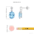 thumbnail image 2 of ANGARA Natural 3 ct Aquamarine Dangle Earrings with Diamonds in 925 Sterling Silver for Women (Size-9x7mm) | March Birthstone, Anniversary, Jewelry Gift for Women | Natural Aquamarine Earrings, 2 of 7