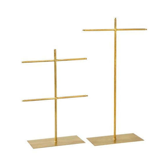 Tripar International 20514 Bracelet & Necklace T-Bar Stands - Gold - Metal - Set of 2