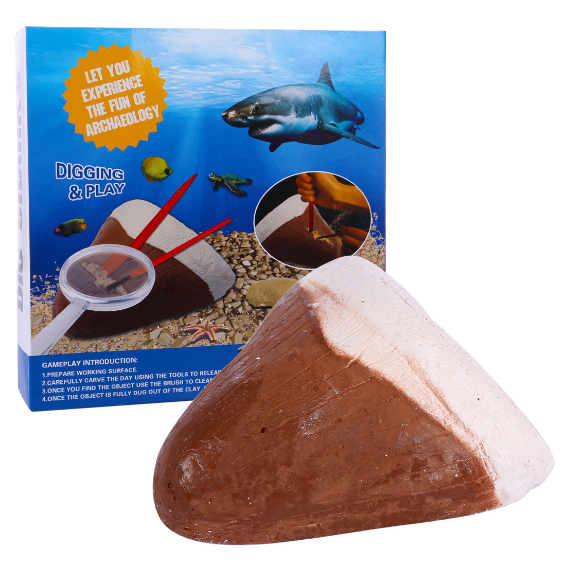 Children Shark Fossil Archaeology Excavation Toys
