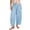 Light Blue, variant on Women's Pants All Season loose fit wide leg elastic waist drawstring waist solid color with pockets casual Gray M