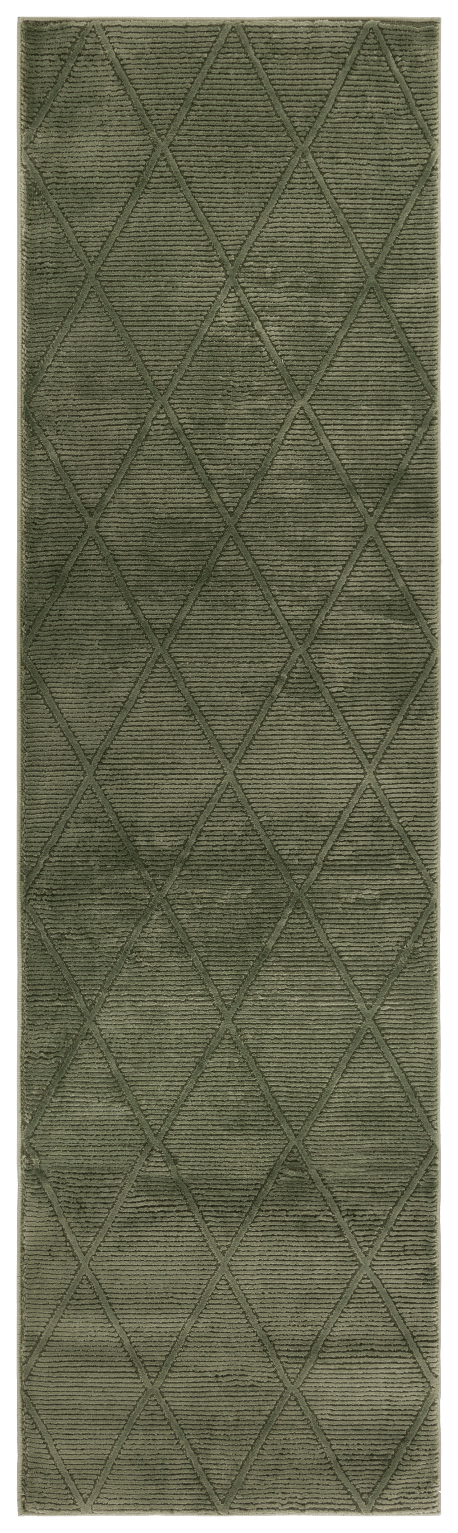 Safavieh Revive Lorrin Diamond Polyester Runner Rug, Green, 2'3" x 12'