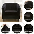 thumbnail image 5 of 2-Piece Velvet Tub Chair Covers with Cushion Cover, Washable Removable Armchair Protector Furniture Protector for Home Decor,Black, 5 of 9