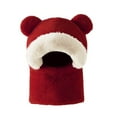 thumbnail image 1 of MIASHUI Chandail-Over pour Adulte avec Oreilles d'Ours, Chapeau d'Hiver Épais Coupe-Vent Protection des Oreilles Rouge Brique, 1 of 4