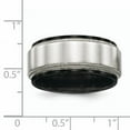 thumbnail image 7 of Edward Mirell Black Ti & Sterling Silver Satin & Polished Milgrain Ring, 7 of 7