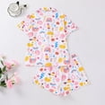 thumbnail image 4 of Short Sleeve Pajamas Set for Women Button Down Sleepwear Matching Shorts Cute Graphic Pjs 2 Piece Lounge Sets, 4 of 9