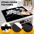 thumbnail image 2 of Stove Top Cover for Home Decoration Kitchen Pad Non-Stick Washable Cooktop Covers Countertop Protector Keep Stove Clean 28"x20" (White floral-2), 2 of 7