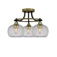 thumbnail image 1 of Paramount 3 Light Semi-Flush In Matte Black & Brass Finish With 7" Clear Bubble Glass, 1 of 1