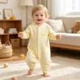 thumbnail image 5 of 12-18 Months Newborn Baby Boy Girl Cute Romper Infant Button Letter Graphic Long Sleeve Jumpsuit Spring Fall Outfit Clothes, 5 of 5