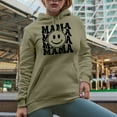 thumbnail image 2 of Mama with a Smile, Mother's Day Themed, Groovy Retro Wavy Text Merch Gift, Sand Hooded Sweatshirt or Hoodie, Large, 2 of 5
