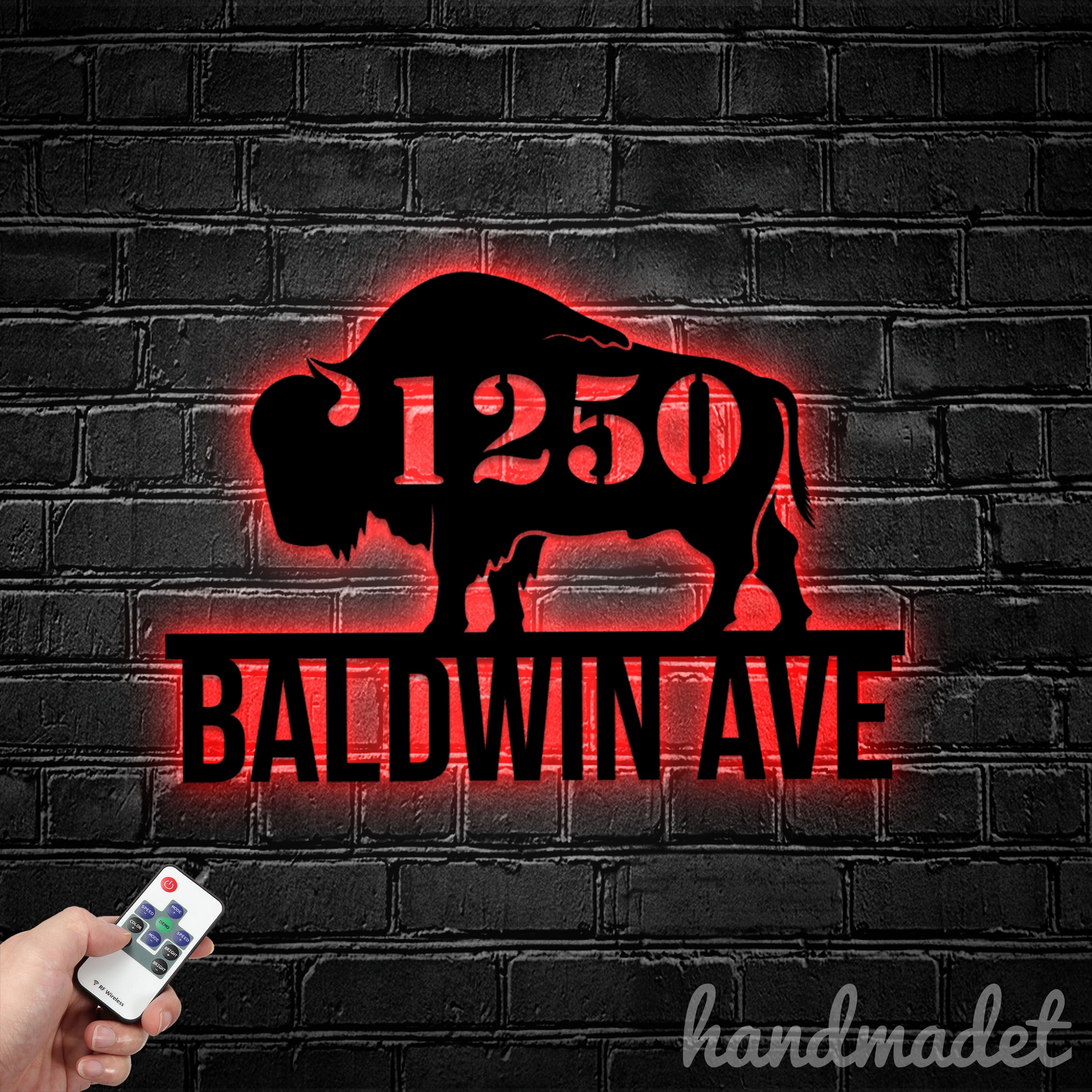 Handmadetneonsign Buffalo Address House Number, Buffalo Home Address Metal, Buffalo House Address 63520