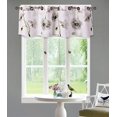 thumbnail image 1 of Sapphire Home 1PC Grommet Floral Valance, Decorative Gray Floral Print, Soft, Light Filtering Room Darkening Thermal Foam Back Lined, Window Valance Decoration, Grommet Valance Gray, 1 of 1