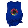 thumbnail image 4 of Womens Tops Dressy Casual,Womens Crew Neck Tank Tops Summer Sunflower Print Top Graphic Tees Casual Cami Shirts Blouses, 4 of 5