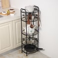 thumbnail image 2 of 5-Tier Kitchen Pot Rack, Kitchen Storage Shelves Multifunctional Metal Corner Shelf Stand Standing Pot Rack for Organizer Stainless Steel Cookware Stand, 2 of 6