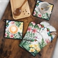 thumbnail image 5 of Hummingbird and Flower Kitchen Oven Mitt and Pot Holder Sets 4 Pcs for Baking, Cooking and Grilling, Heat Resistant Up To 392 °F, 5 of 7