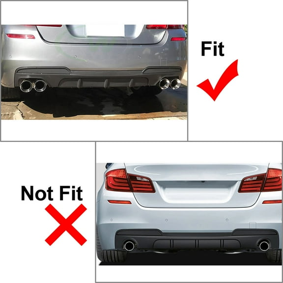 NS for BMW 5 Series F10 M Sport 2011-2016 Rear Bumper Diffuser Exhausts Lip Carbon