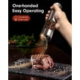 TOMEEM Electric Salt & Pepper Grinder Set, Stainless Steel, One Hand