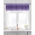 thumbnail image 2 of Purple Ombre Stripe Kitchen Valances for Windows Farmhouse Linen Window Valance Curtain for Living Room Window Treatment Farmhouse Striped Gradient Valance Rod Pocket Topper Drape, 60 x 18 Inch, 2 of 6