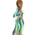 thumbnail image 1 of U.Vomade Robe à Rayures Colorées pour Femme Grande Taille, Design Mode, Nouvelle Robe Moulante Aguichant à Manches Longues et Col en V, Tenue Décontractée pour Fête, Coupe Ajustée, Longue, Fête, 1 of 3