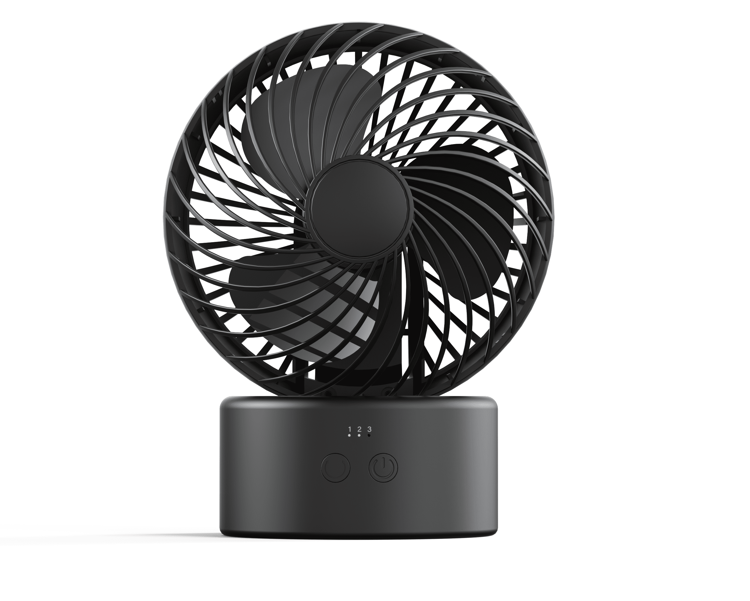 Mainstays 5'' 3-Speed Auto-oscillating Rechargeable Desk Fan, Black