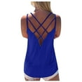 thumbnail image 2 of ZyeKqe Tank Top for Women Sleeveless Scoop Neck Camisole Spaghetti Strap Blouses Criss Cross Back Camis, 2 of 6