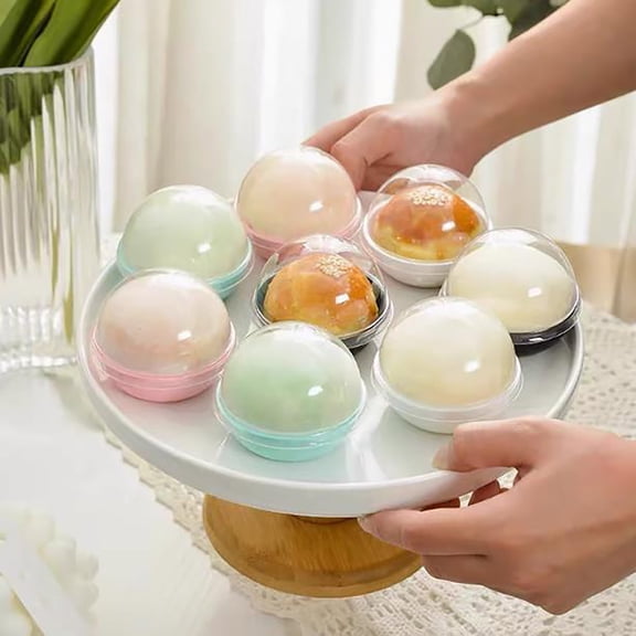 50Pcs Cake Packaging Box Set Transparent Plastic Mini Cupcake Boxes with Secure Lid Bakery Gift Box for Small Cakes Pastries Desserts Cookies