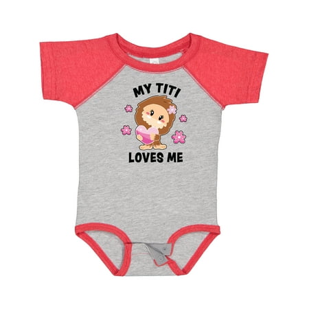 

Inktastic My Titi Loves Me with Bigfoot Girls Baby Bodysuit