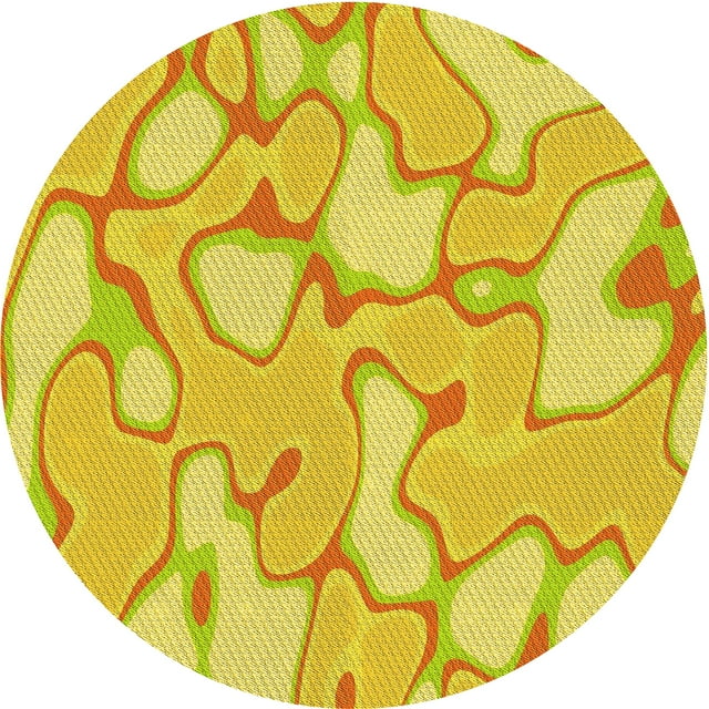 Ahgly Company Machine Washable Indoor Square Transitional Banana Yellow Area Rugs, 3' Square