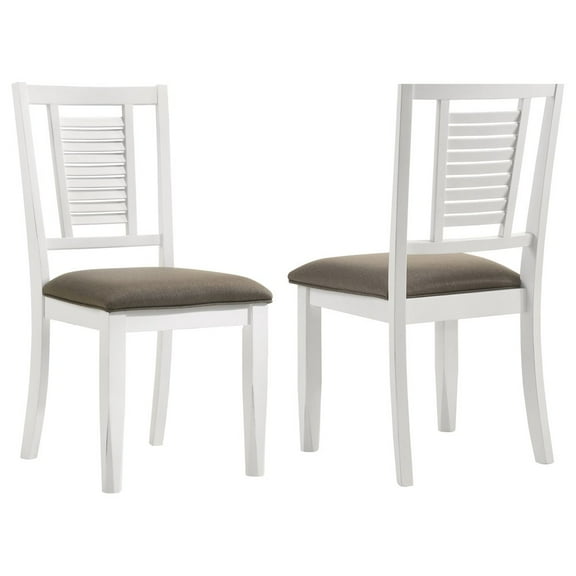 Coaster Appleton Wood Dining Side Chair Distressed White (Set of 2)