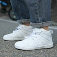 thumbnail image 4 of Huowey Girls Winter Solid Color Snow Boots For Boys Girls Non- Warm Ankle Boot With Wool Thickening Stylish Shoes,White,10.5-11T, 4 of 9