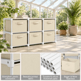 Cube Ac Unit Beige Minimalist 6-Cube Collapsible Fabric Storage Organizer Shelf Unit ...