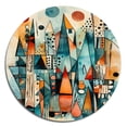 thumbnail image 3 of Designart "Geometric Joy I" Abstract Landscape Round Metal Art, 3 of 5