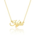 thumbnail image 1 of AUNOOL Customized Name Necklace Personalized Name Necklace 14K Gold Plated New Mom Bridesmaid Gift Jewelry for Women Gold Word Necklace Font Necklace, 1 of 5