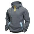 thumbnail image 5 of YLSDY Tactical Hoodies for Men Quater Zip Up Athletic Gym Sweatshirt Fall Casual Workout Pullover with Pockets Dark Gray XXL, 5 of 6