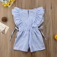 thumbnail image 5 of Toddler Kids Baby Girls Flower Stripe Ruffle Romper Jumpsuit Outfits Clothes 0-5 Years, 5 of 5