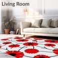 thumbnail image 2 of ODIKA 5'x7' Machine Washable Non-Slip Area Rug, Artistic Scarlet Bloom Petal High Traffic Rug, Red, 677635, 2 of 7