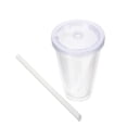 thumbnail image 2 of 1 Set Double Layered Cup Thickened Cold Drink Cup Reusable Boba Tea Cup with Straw, 2 of 8
