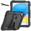 thumbnail image 6 of FJLBDE Case for iPad (A16) 11th Gen 2025/ iPad 10th Gen 10.9 Inch 2022, Rugged Shockproof Tablet Cases Cover with Kickstand Shoulder Strap, Black, 6 of 7