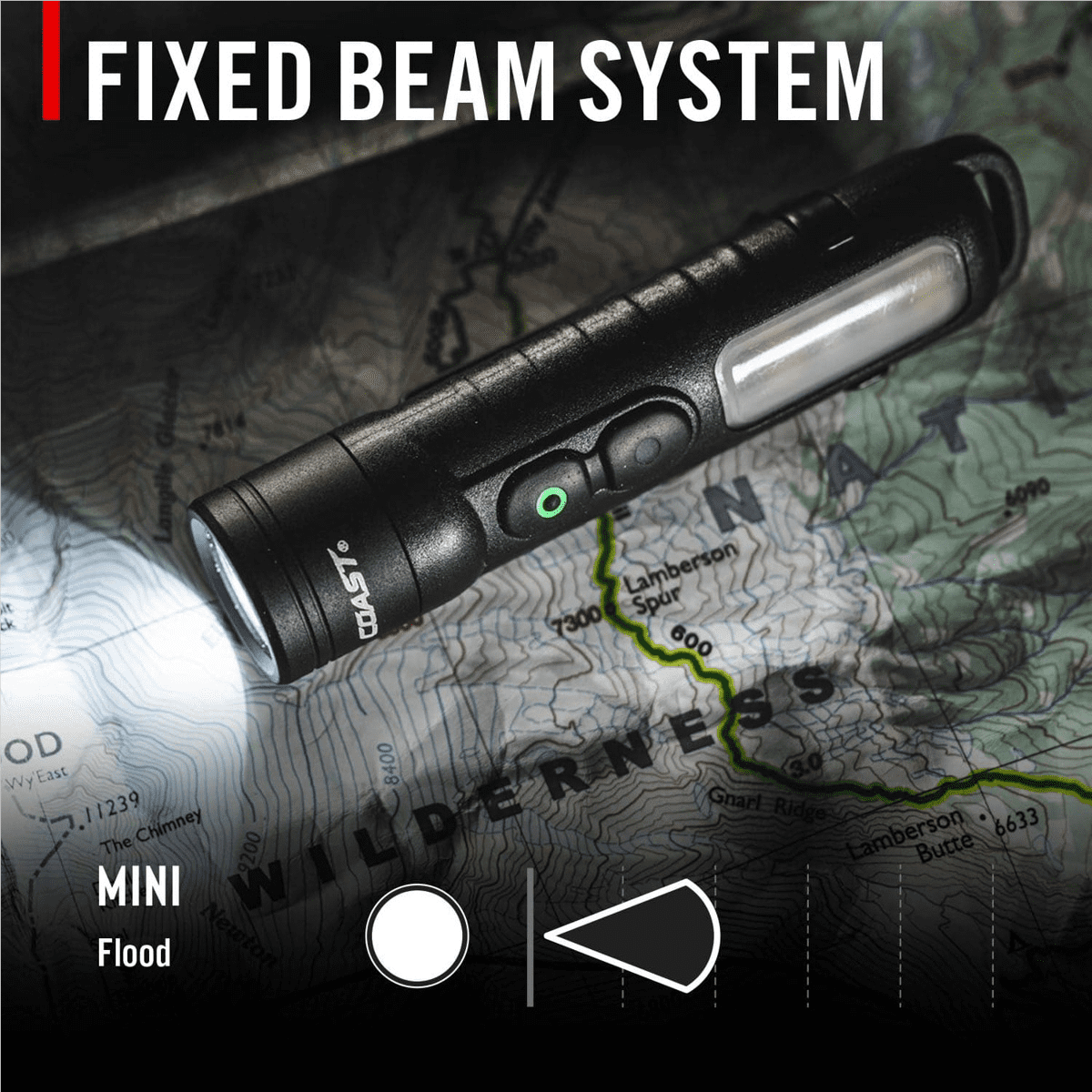 COAST KL30R 500 Lumen Area and UV Rechargeable Flashlight