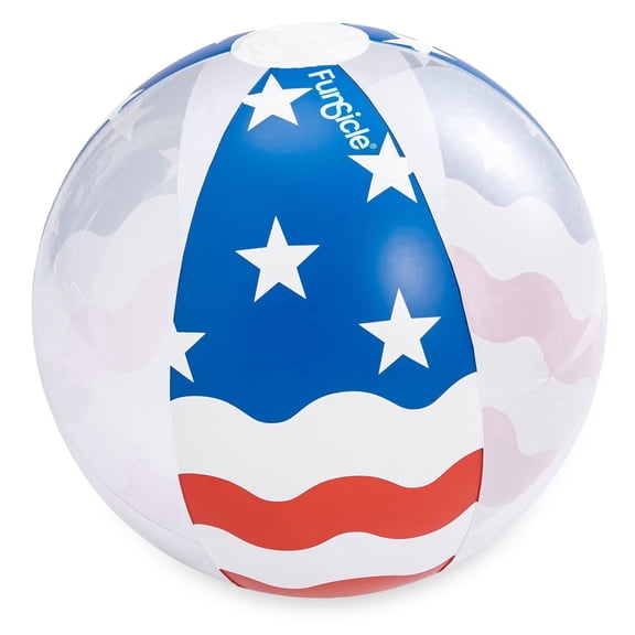 Funsicle Americana FunBall, 14" Inflatable Beach Ball, Stars & Stripes, Age 3 and up