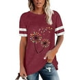 thumbnail image 4 of Birdeem Chemises pour Femmes Tee à Rayures Tee-Shirt Original Manches Courtes Col Rond Tops, 4 of 4