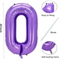 thumbnail image 2 of 40 Inch Big Number Balloons Purple Number 0 Balloon for Kids Birthday Party Self Inflating Foil Digit Balloon for Anniversary Graduations Birthday Party Decorations(Purple 0), 2 of 14