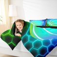 thumbnail image 2 of Manfei Neon Basketball Comforter Sets Twin Size, Futuristic Honeycomb Down Comforter, Sport Player Reversible Bedding Twin Comforter Set, Breathable Room Decor, 2 Pieces, 2 of 8