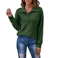 thumbnail image 1 of Blusa Manga Larga Color Puro Cuello De Solapa Con Botones Tops Casuales De Moda Para Mujer, 1 of 6