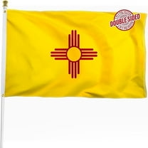 Double Sided New Mexico State Flag 3x5 ft, Heavy Duty 3 Ply Durable Polyester, NM Flag with Vibrant Print/4 Rows Hemming/Brass Grommets for Indoor Outdoor Decor