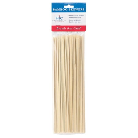 - HIC Bamboo BBQ, Kabob and Grill Skewers, 10-Inches Long, Set of 100