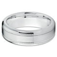 thumbnail image 2 of 8mm Titanium Wedding Band White Titanium Ring Brushed Finish Milgrain Design Beveled, 2 of 3