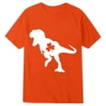 thumbnail image 4 of Bainana Children'S Dinosaur Print T Shirt Boys Girls' Festival Round Neck Short Sleeve Top Comfortable Cute Little Kids Summer Dailywear Orange Size 8-9 Years, 4 of 4