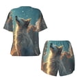 thumbnail image 5 of Picia Starry Sky Cloud Wolf Pajamas Sets for Women Soft Short-Sleeved Pjs with Lounge Shorts Two Piece Sleepwear-3X-Large, 5 of 9